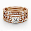 Certified 1.15 Ct Round Lab Diamond Pave Trio Set