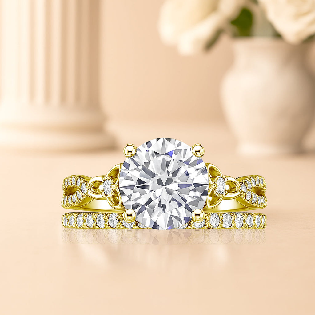 Certified 1.20 Ct  Round Lab Diamond Twist Infinity Bridal Set