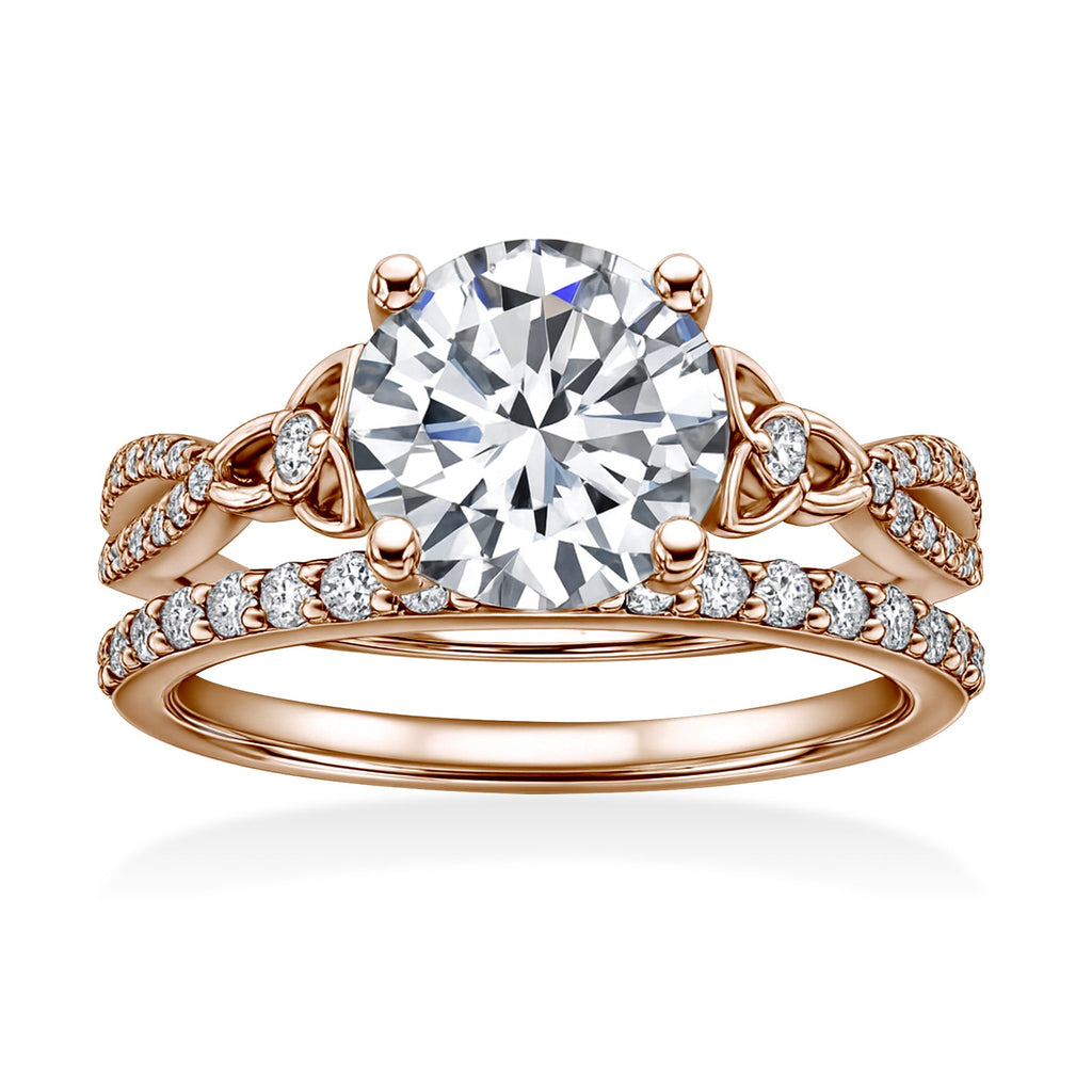 Certified 1.20 Ct  Round Lab Diamond Twist Infinity Bridal Set