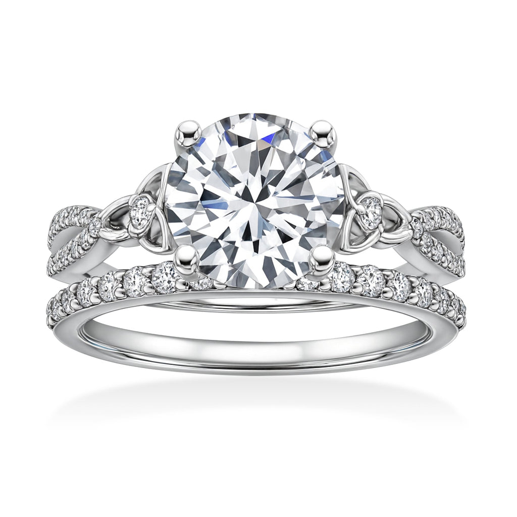 Certified 1.20 Ct  Round Lab Diamond Twist Infinity Bridal Set