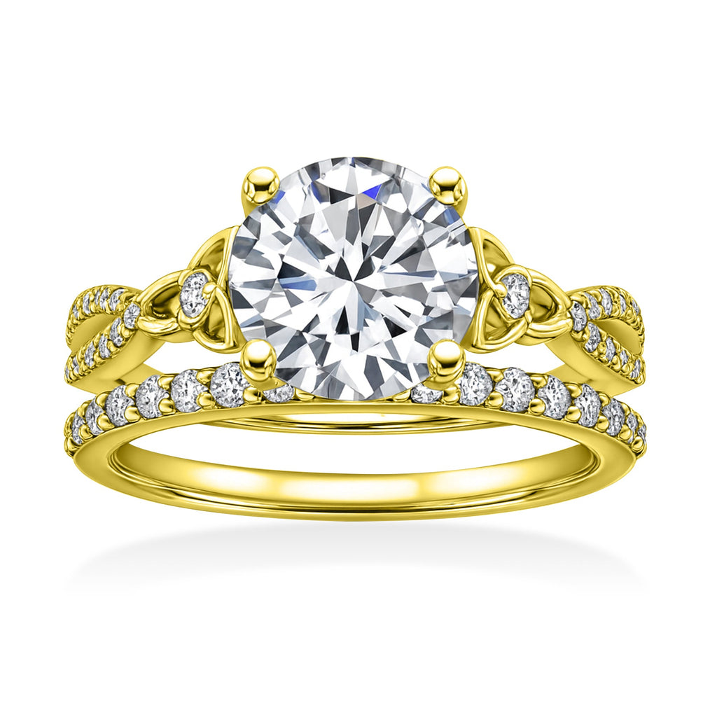 Certified 1.20 Ct  Round Lab Diamond Twist Infinity Bridal Set