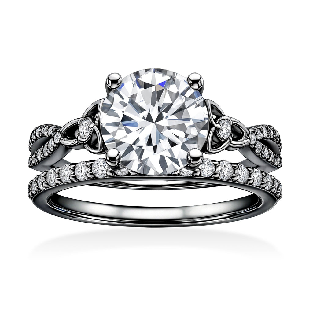 Certified 1.20 Ct  Round Lab Diamond Twist Infinity Bridal Set