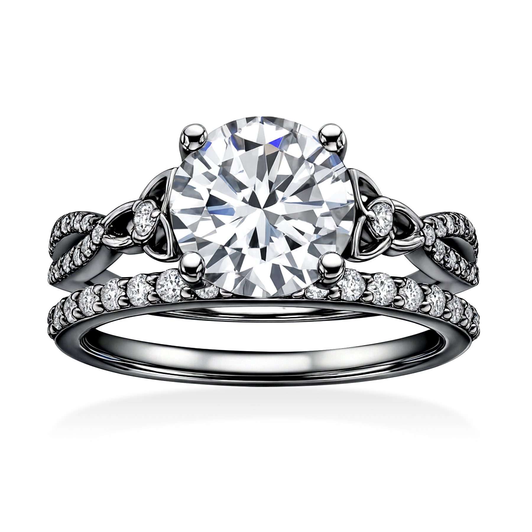 Certified 1.20 Ct  Round Lab Diamond Twist Infinity Bridal Set