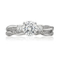 Certified 1.20 Ct Round Lab Diamond  Twist Three Stone Bridal Set