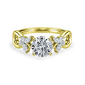 Certified 1.15 Ct Round Lab Diamond  Floral Butterfly Engagement Ring