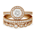Certified 1.10 Ct Round Lab Diamond Vintage Pave Trio Set
