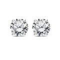 JeenMata Lab Grown Diamond Earrings 0.50 Carat Round Cut 18K White Gold Plated Solitaire Studs for Women