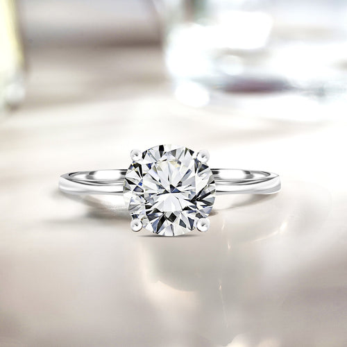 1 Carat Round Lab Diamond Four Prongs Solitaire Engagement Ring