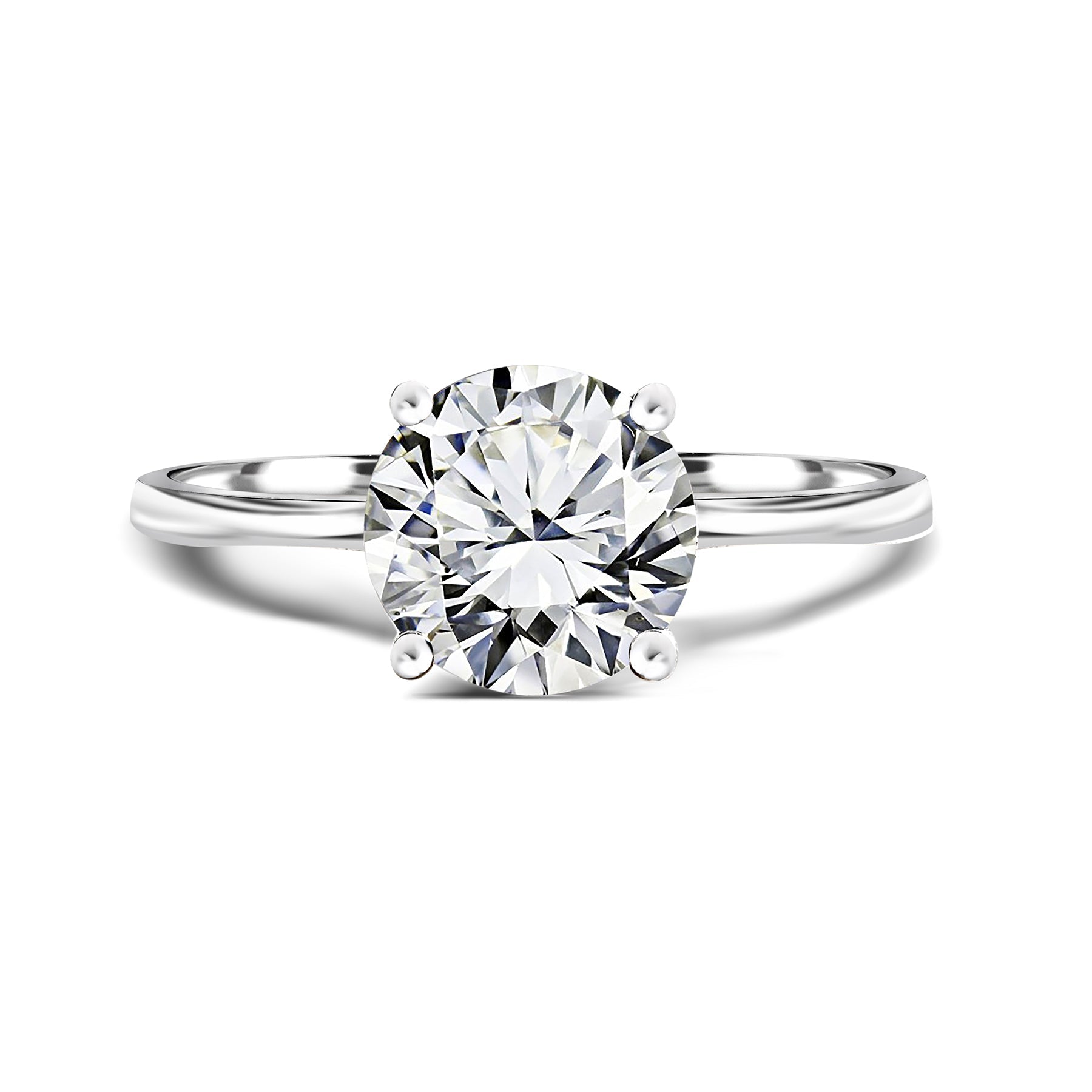Certified 1 Carat Round Lab Diamond Four Prongs Solitaire Engagement Ring