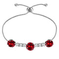 7.25 Carat January Birthstone - with Crystal Made with Swarovski - Adjustable Bracelet in White Gold Plating