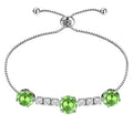 7.25 Carat August Birthstone - with Crystal Made with Swarovski - Adjustable Bracelet in White Gold Plating