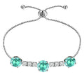 7.25 Carat December Birthstone - with Crystal Made with Swarovski - Adjustable Bracelet in White Gold Plating