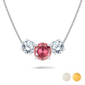 2.75 Carat October Birthstone Necklace - with Crystal Made with Swarovski - Round Cut Three Stones Pendant in White Gold Plating