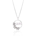 Botanical Mom Diamond Pendant Necklace in 18K White Gold over Silver