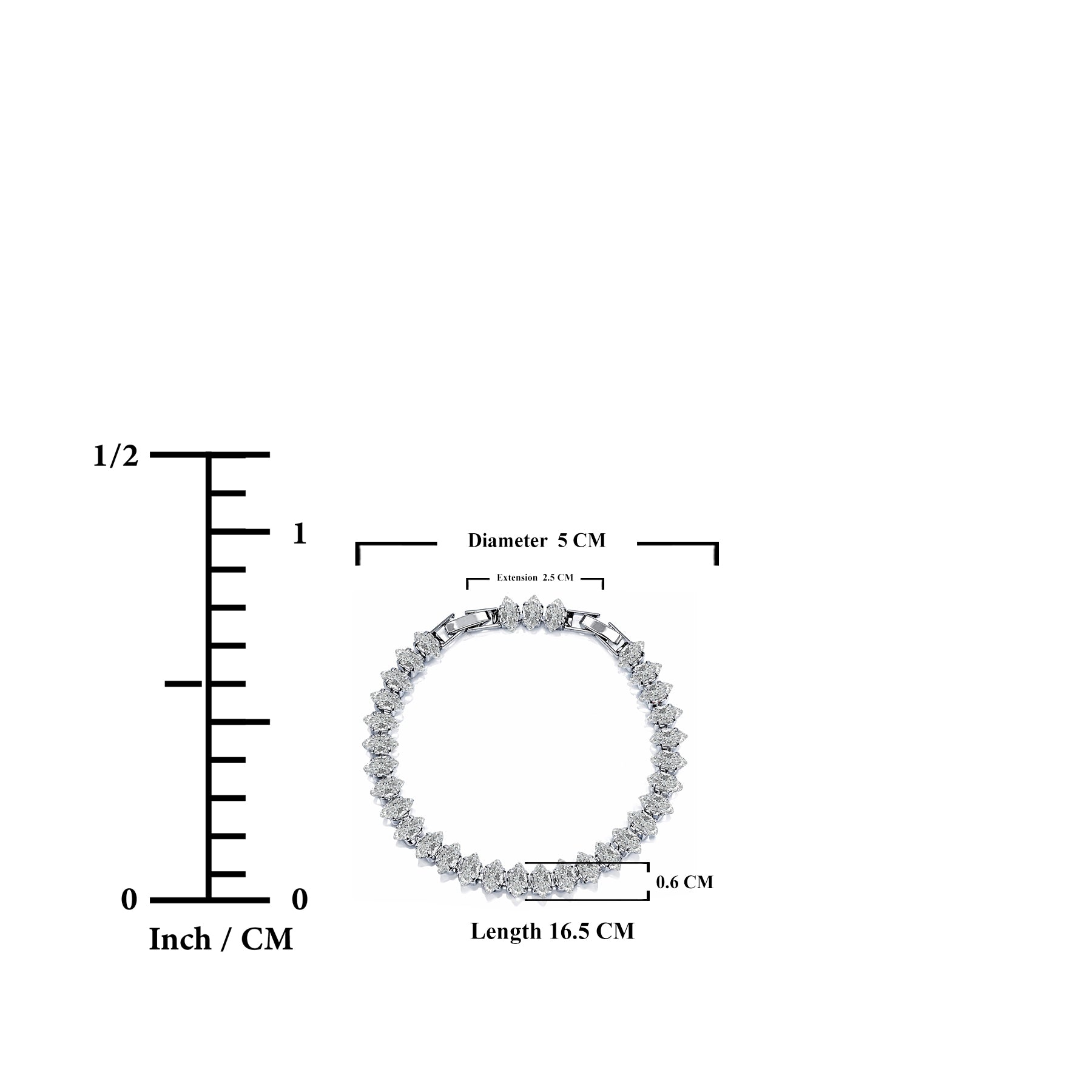 JeenMata 5.5 Carat May Emerald - Marquise Cut Birthstone Tennis Bracelet Eternity Design - White Gold Plating, Female, Adult