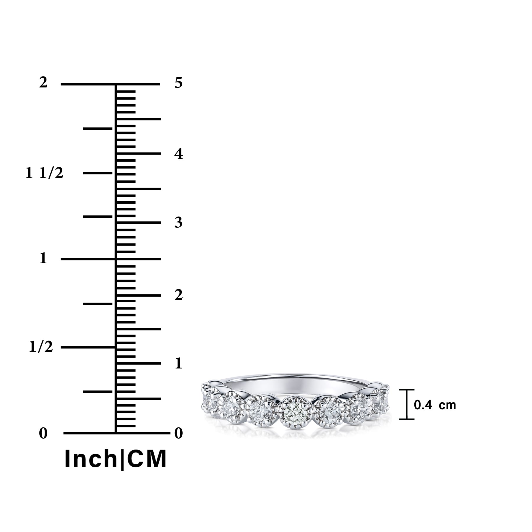 JeenMata Lab Grown Diamond Round Prong Set Vintage Wedding Band in 18K White Gold Plated for Women