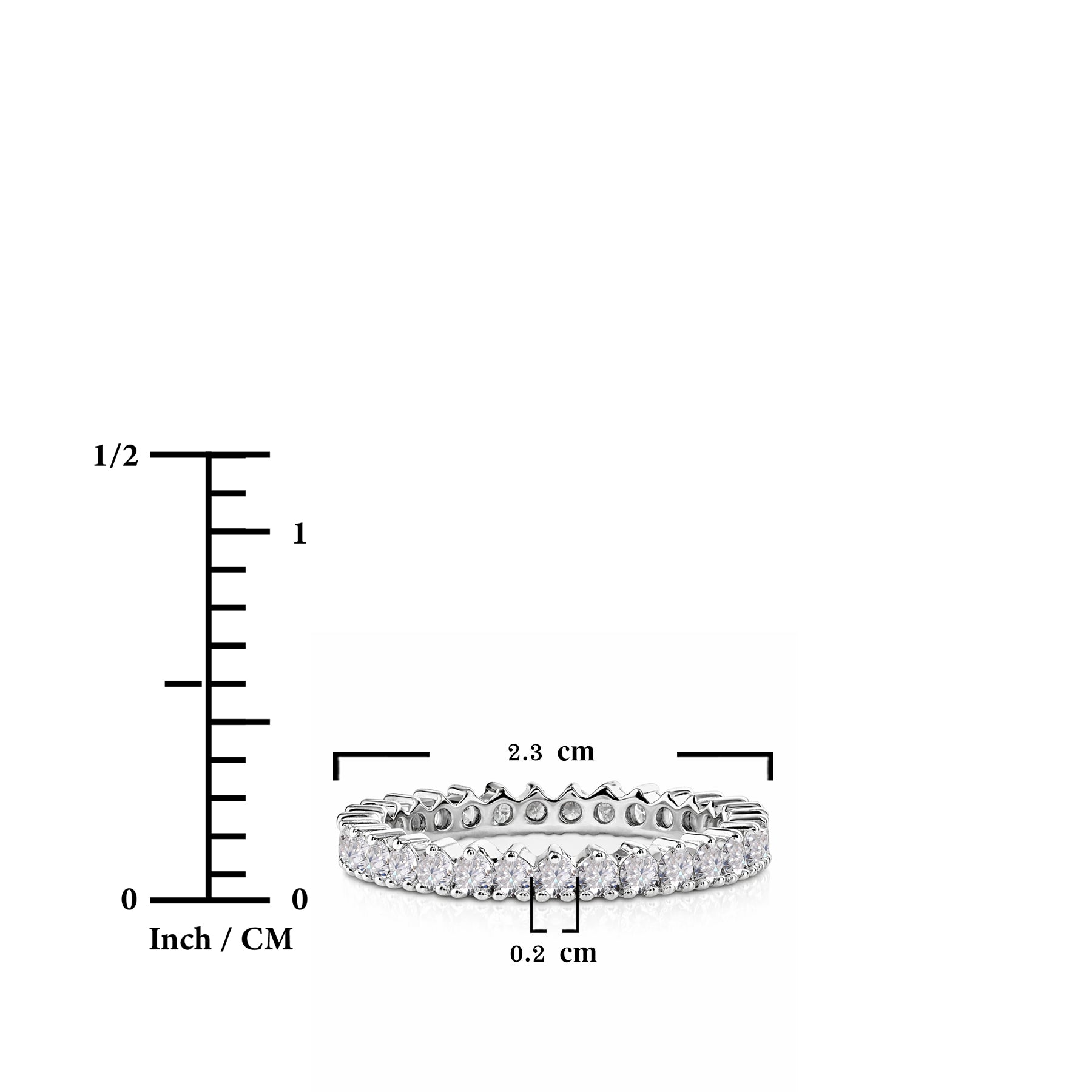 JeenMata 1 Carat Moissanite Round Cut Eternity Anniversary Ring - Classic Eternity Stackable Wedding Rings in 18K White Gold Plating for Women