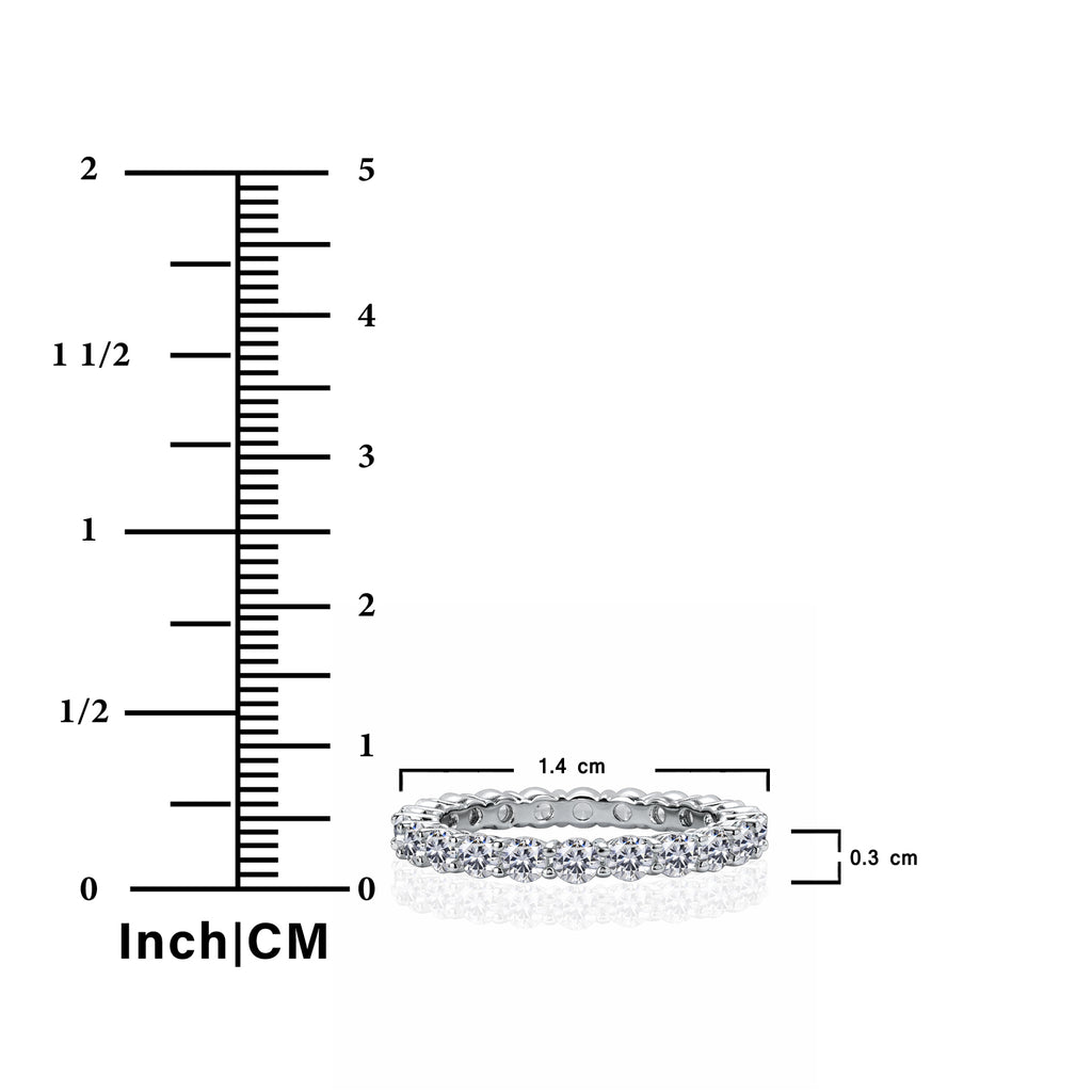 JeenMata 3.5 Carat Round Cut August Birthstone - Multicolor Eternity Wedding Band - Peridot & Cubic Zirconia Rings in 18K White Gold Plating for Women