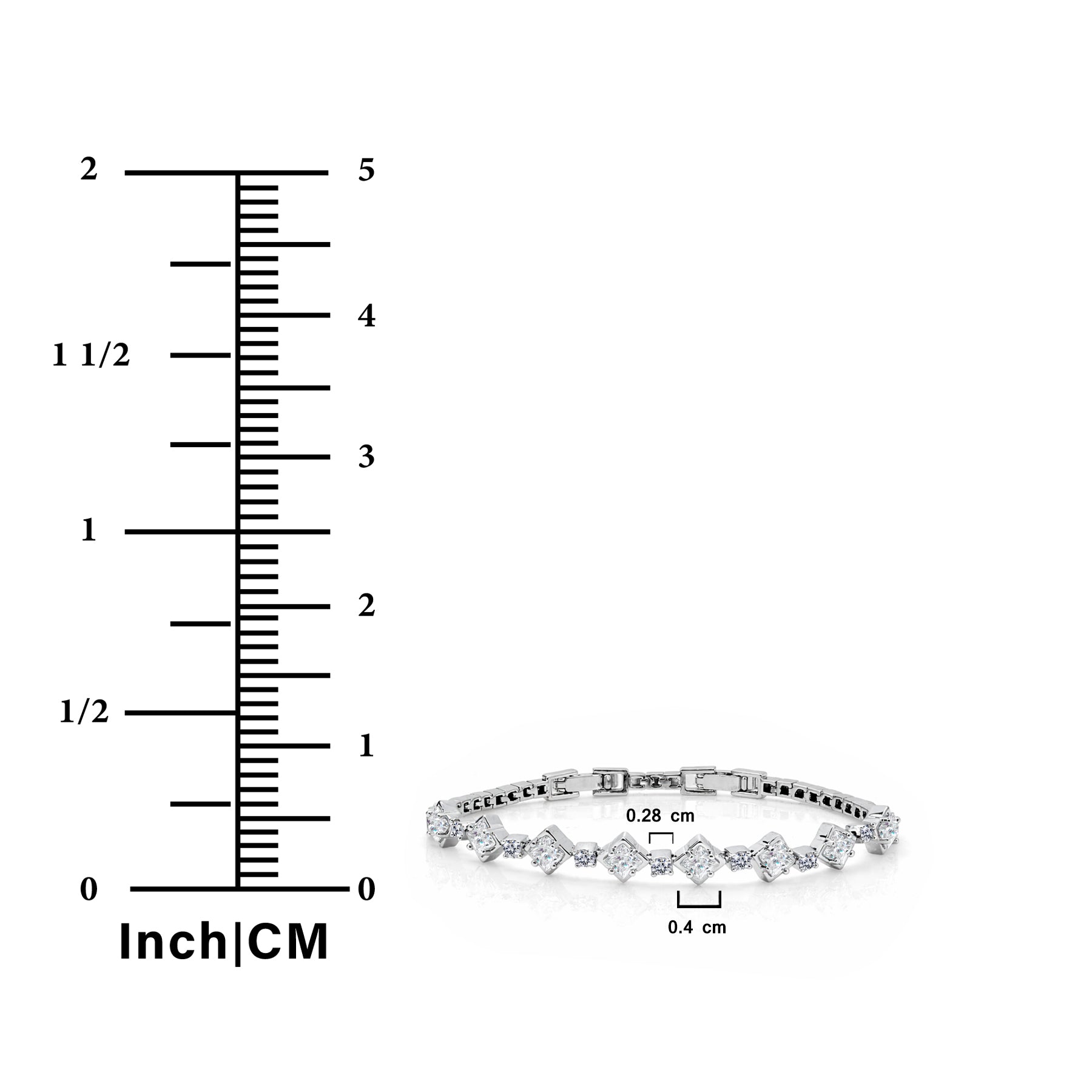 JeenMata 4.5 Carat Round Lab Grown Diamond & Motif Moissanite Bracelet – Elegant Floral Design in 18K White Gold Plating for Women