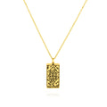 JeenMata Tarot Necklace - Wheel of Fortune - Customized Tarot Pendant Jewelry for Unisex in Yellow Gold Plated
