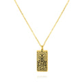 JeenMata Tarot Necklace - The High Priestess - Customized Tarot Pendant Jewelry for Unisex in Yellow Gold Plated