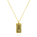 JeenMata Tarot Necklace - The Empress - Customized Tarot Pendant Jewelry for Unisex in Yellow Gold Plated