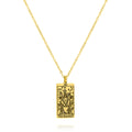 JeenMata Tarot Necklace - The Emperor - Customized Tarot Pendant Jewelry for Unisex in Yellow Gold Plated