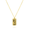 JeenMata Tarot Necklace - The Hermit - Customized Tarot Pendant Jewelry for Unisex in Yellow Gold Plated