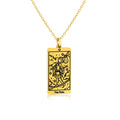 JeenMata Tarot Necklace - The Fool - Customized Tarot Pendant Jewelry for Unisex in Yellow Gold Plated