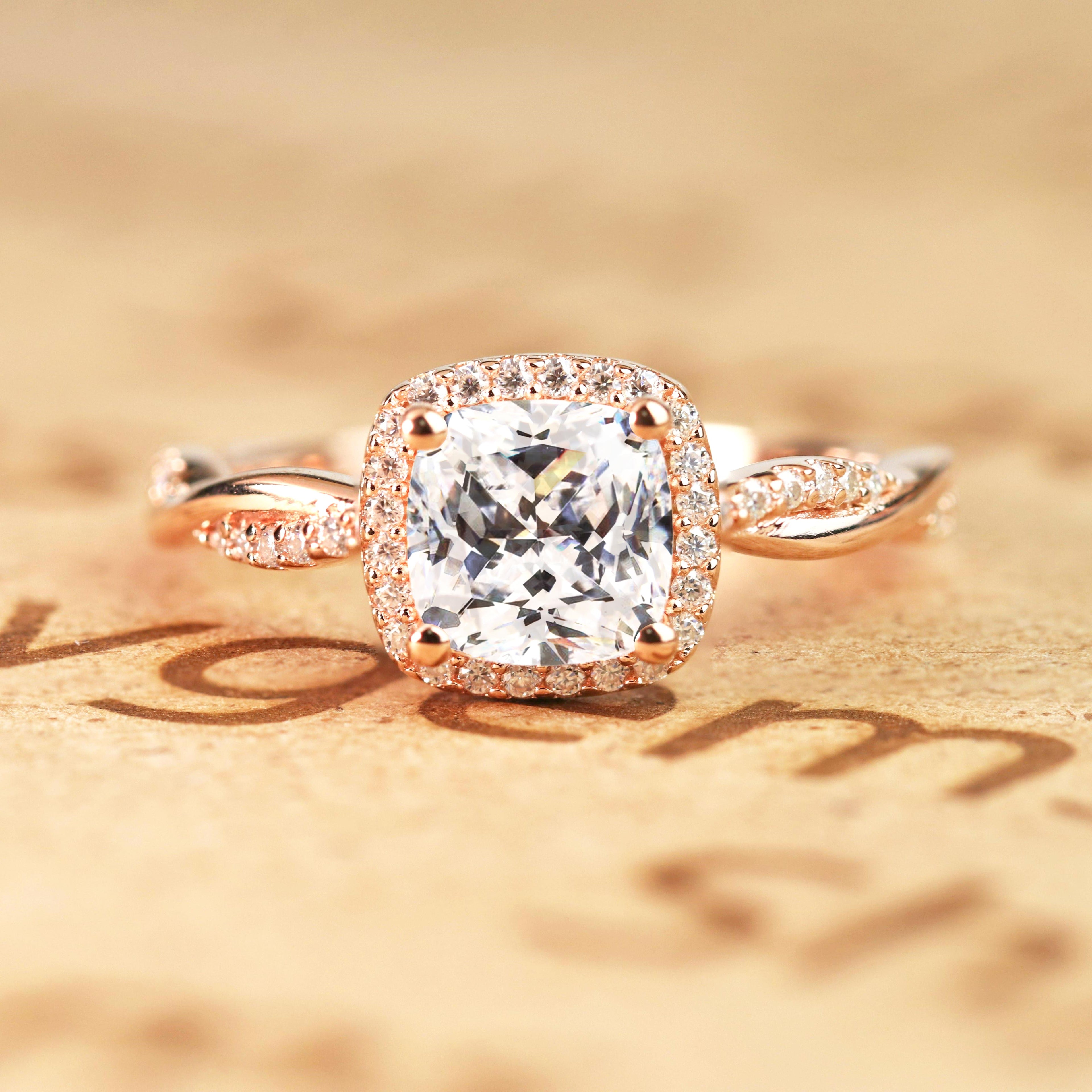 Halo 1.50 Carat Cushion Cut Moissanite Engagement Ring