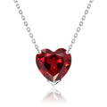 Gorgeous 1 Carat Heart Cut - SWAROVSKI Garnet - January Birthstone Pendant Necklace in 18K White Gold Plating over Silver
