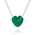 Gorgeous 1 Carat Heart Cut - SWAROVSKI Emerald - May Birthstone Pendant Necklace in 18K White Gold Plating over Silver