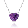 Gorgeous 1 Carat Heart Cut - SWAROVSKI Amethyst - February Birthstone Pendant Necklace in 18K White Gold Plating over Silver