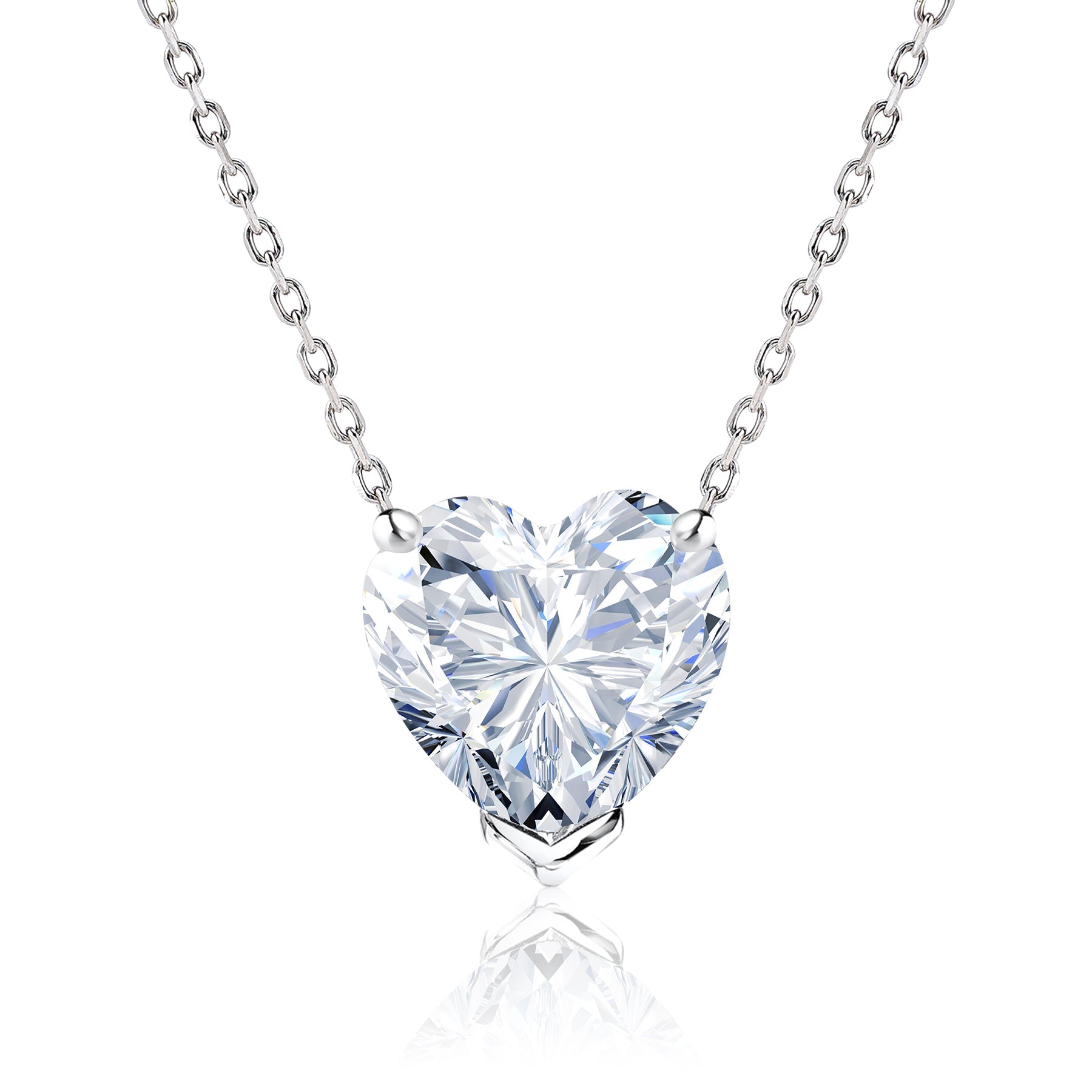 Gorgeous 1 Carat Heart Cut - SWAROVSKI Cubic Zirconia - April Birthstone Pendant Necklace in 18K White Gold Plating over Silver