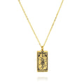 JeenMata Tarot Necklace - The Hanged Man - Customized Tarot Pendant Jewelry for Unisex in Yellow Gold Plated