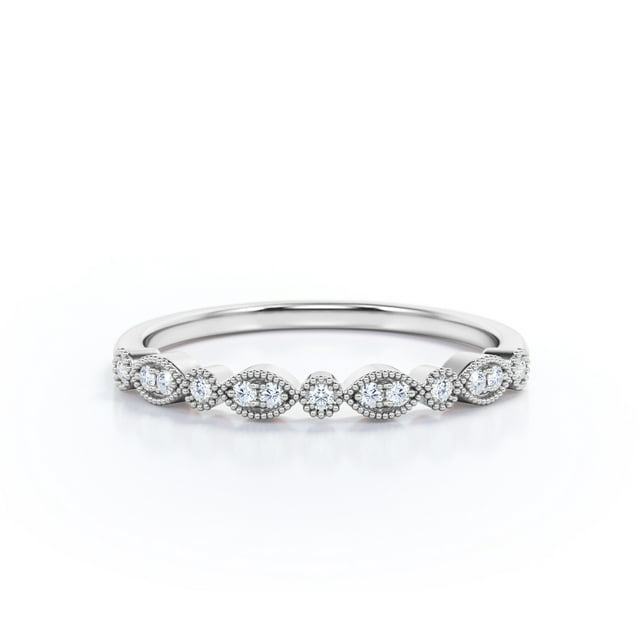 0.25 Carat April Birthstone Art-Deco Wedding Band