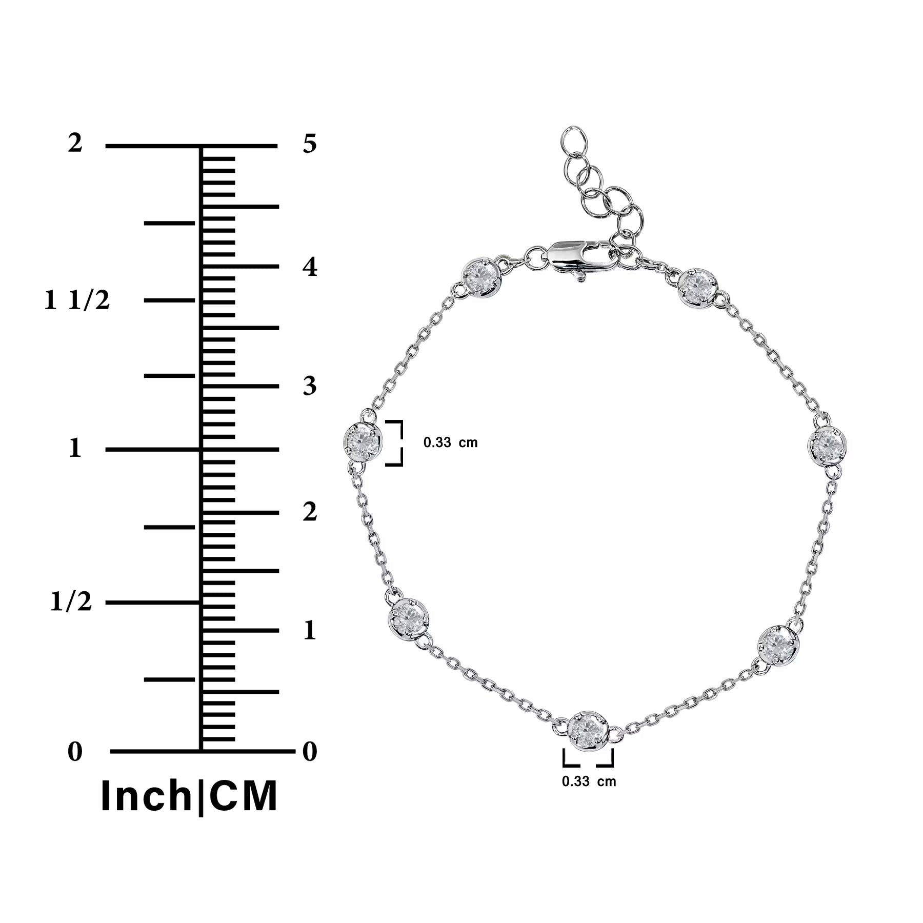 JeenMata 1 Carat Lab Grown Diamond Bezel Station Bracelets - Elegant Gift Jewelry Bracelet in 18K White Gold Plating Gift for Women, Girlfriend