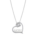 Heart Shaped Moissanite Pendant Necklace in 18K White Gold over Silver