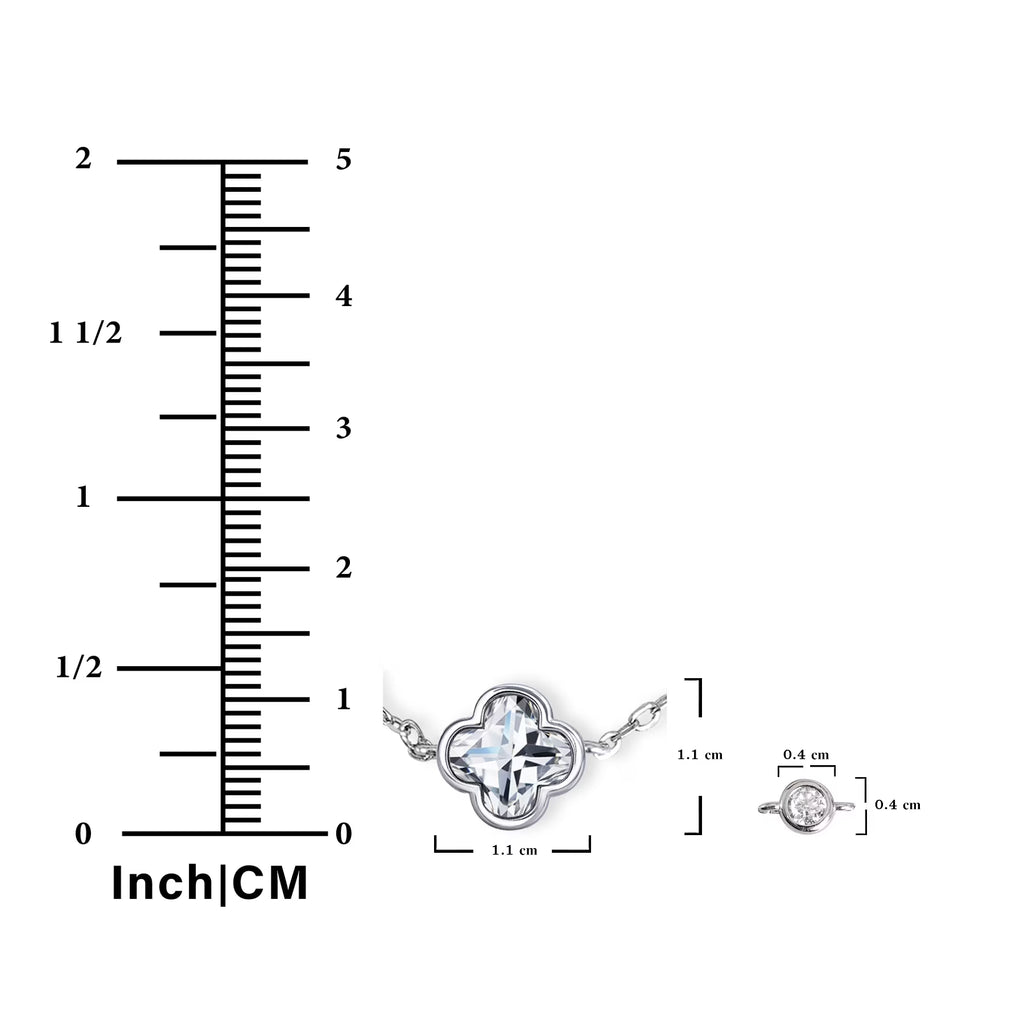 JeenMata 8 Carat Elegant Flower Moissanite Bracelet - Motif Bracelet in 18K White Gold Plating for Women
