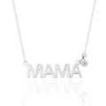 MAMA Certified Lab Diamond Pendant Necklace in 18K White Gold over Silver
