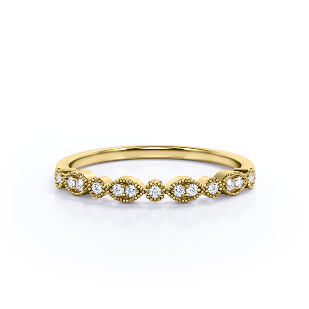 0.25 Carat April Birthstone Art-Deco Wedding Band