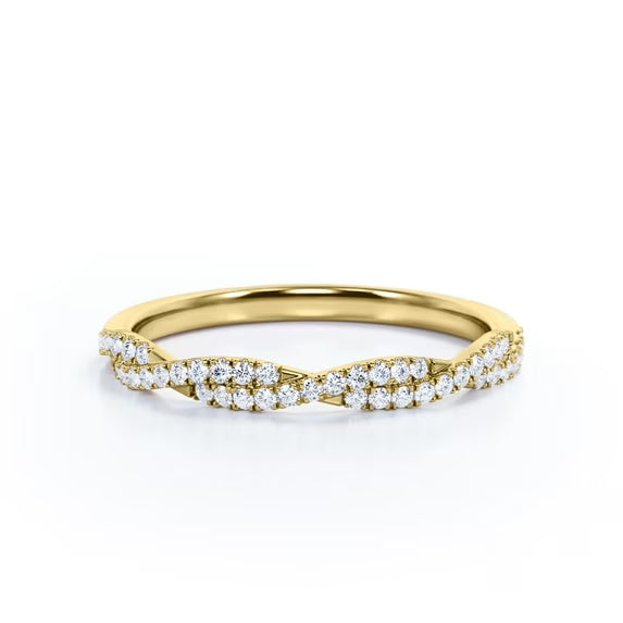 Half-Eternity 0.15 Carat Round Shape Diamond Pave Infinity Anniversary Ring in 10K Rose Gold