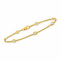 JeenMata 1 Carat Lab Grown Diamond Bezel Station Bracelet - Elegant Gift Jewelry in 18K Yellow Gold Plating for Women