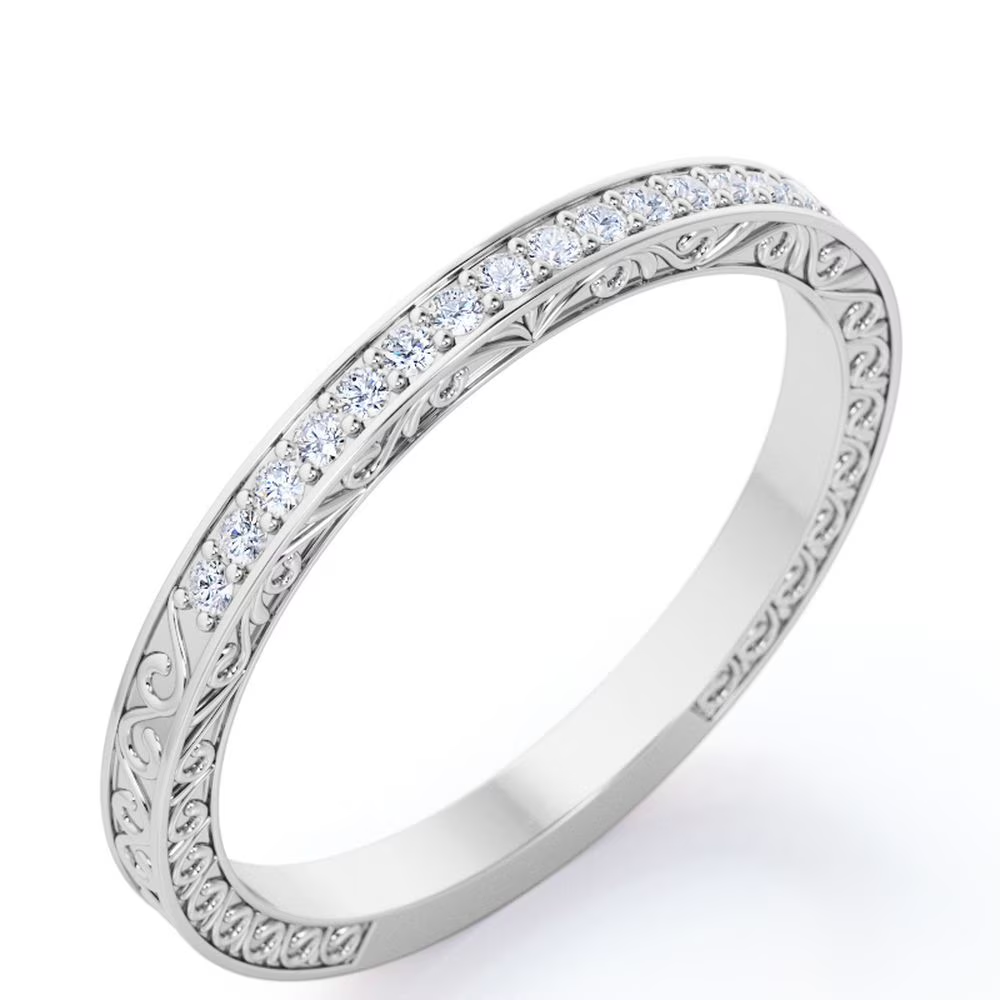 Victorian 0.25 Carat April Birthstone Wedding Band