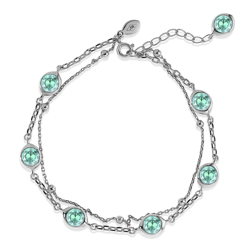 3.5 Carat December Birthstone Double Layer Bracelet - with Crystal Made with Swarovski - in Yellow Gold Plating