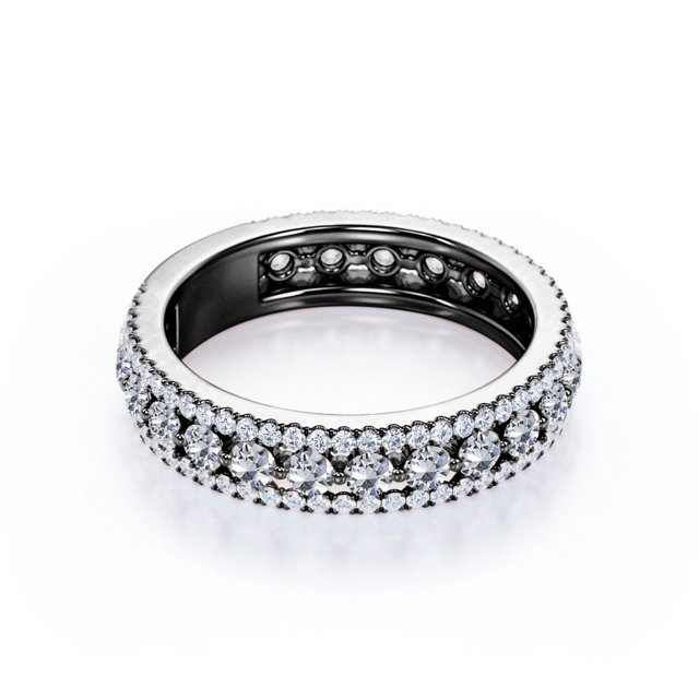 0.75 Carat Round cut Pave Stackable Ring