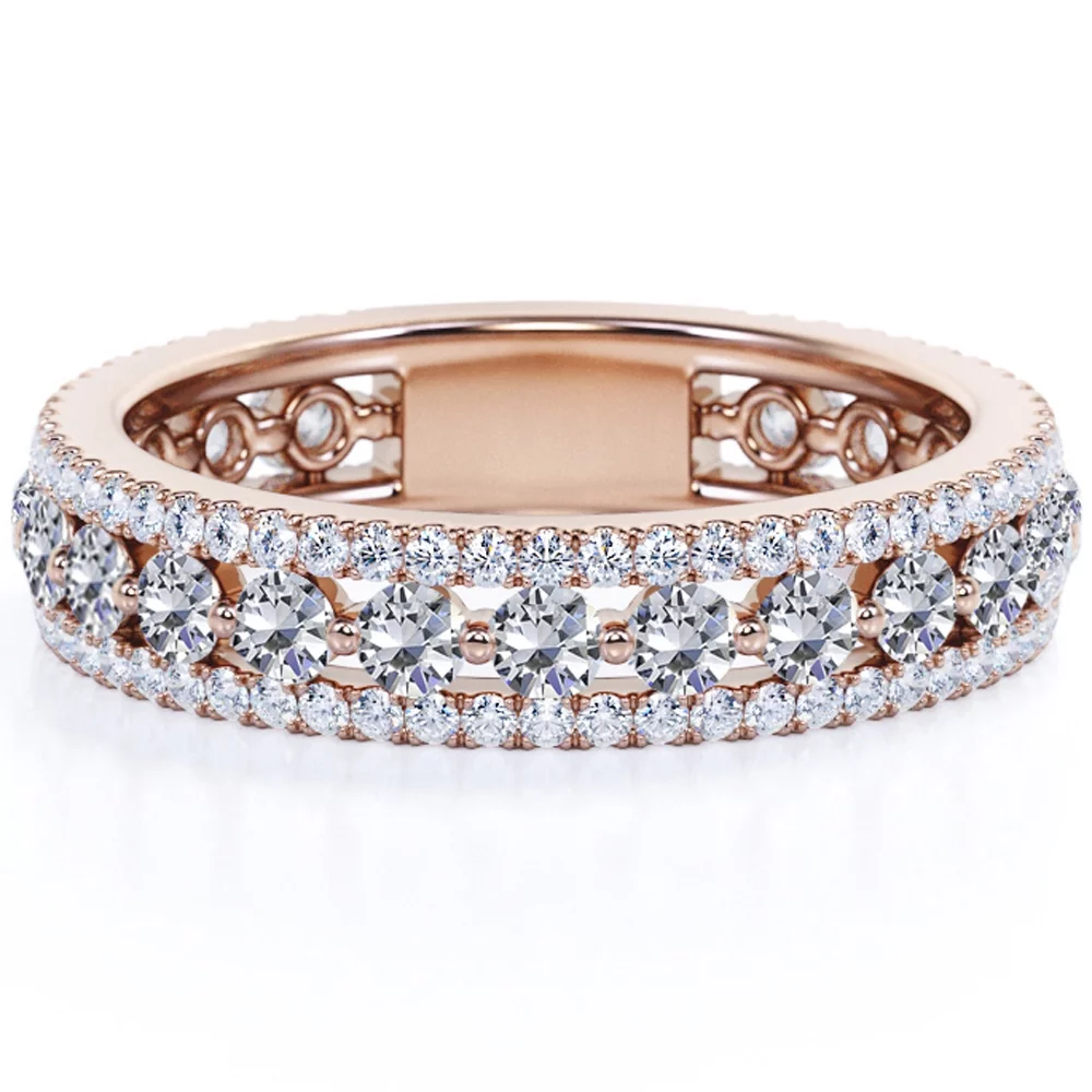 0.75 Carat Round cut Pave Stackable Ring