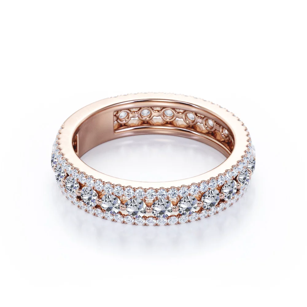 0.75 Carat Round cut Pave Stackable Ring