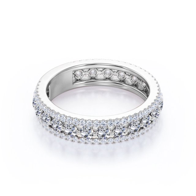 0.75 Carat Round cut Pave Stackable Ring