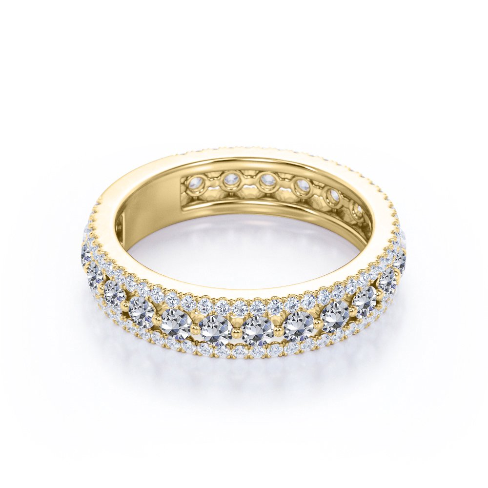 0.75 Carat Round cut Pave Stackable Ring